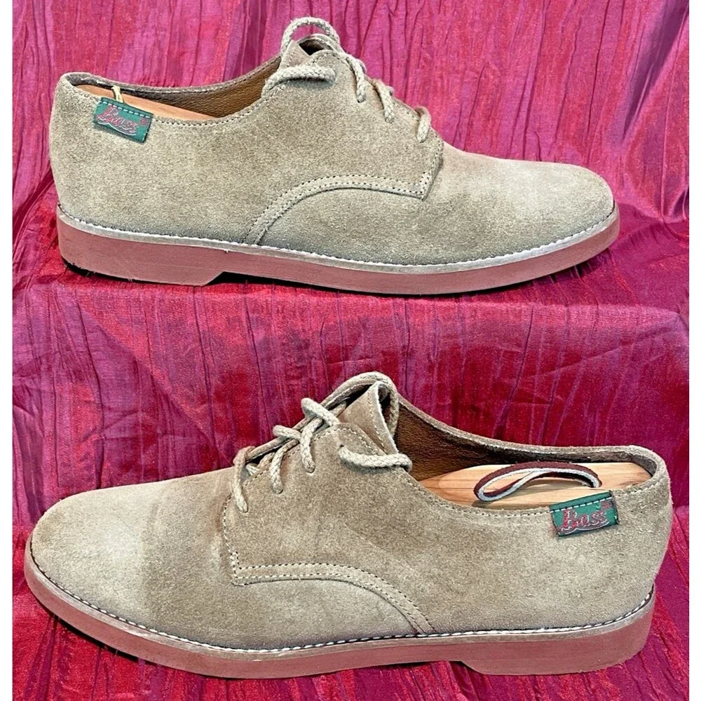 Mens G. H. Bass Tan Suede Nubuck Preppy Oxford Shoes sz 9M
